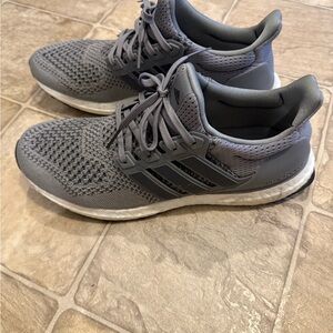 Adidas Gray Ultra Boost Athletic Shoes with Boost Midsole